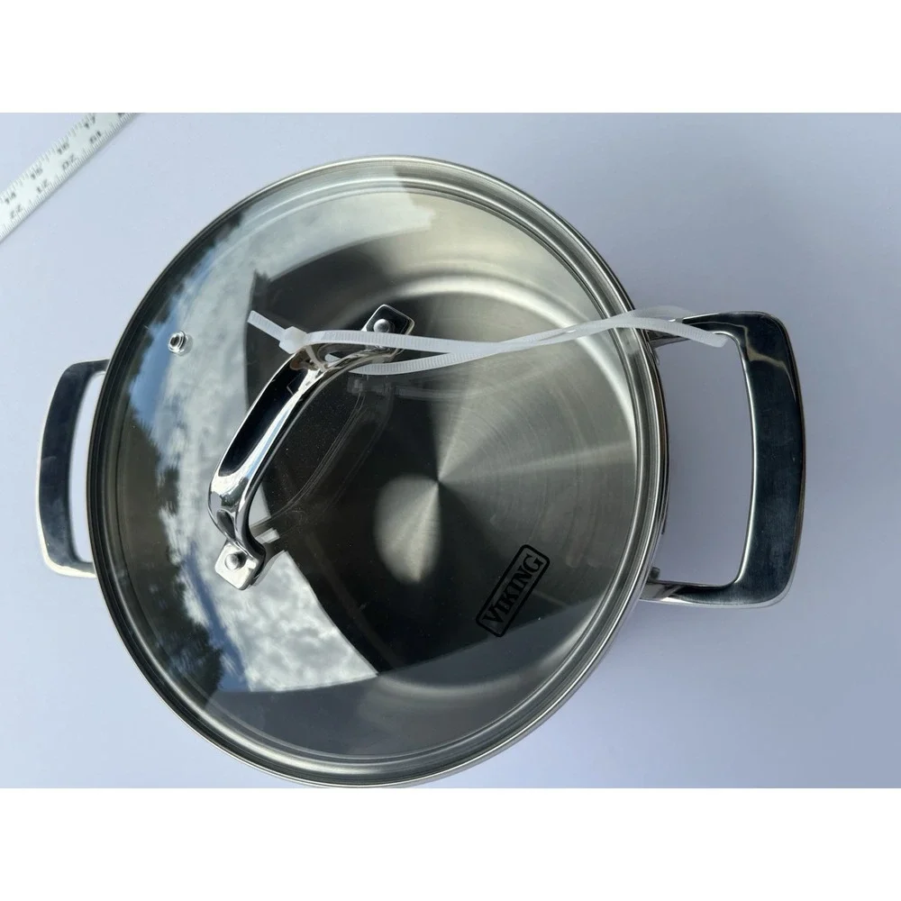 VIKING 3 Ply Stainless Steel Saucepan 2.25 Qt NEW Glass Lid Vent Inudction